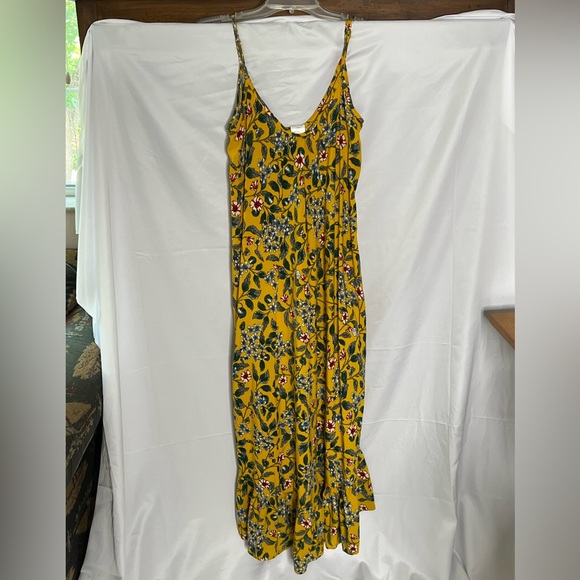 Buenos Ninos Dresses & Skirts - Buenos Ninos Maxi Floral Mustard Ruffle Hemline Sundress